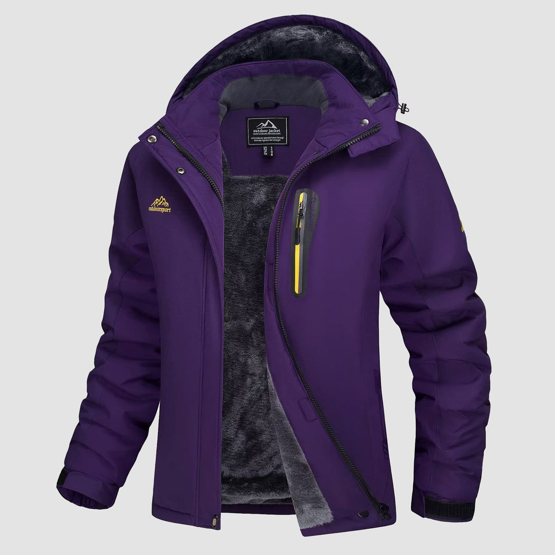 Women's Waterproof Fleece-Lined Ski Jacket with Hood