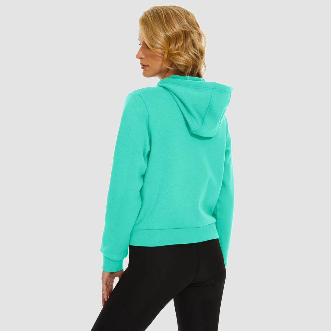 Women's Bomber Hoodie - Fleece-Lined & Full Zip Winter
