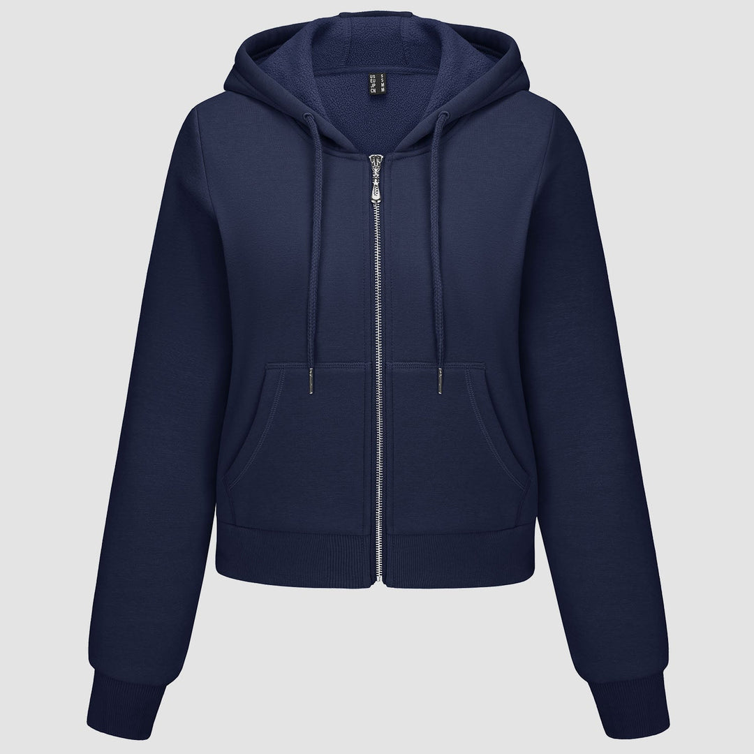 Women's Bomber Hoodie - Fleece-Lined & Full Zip Winter