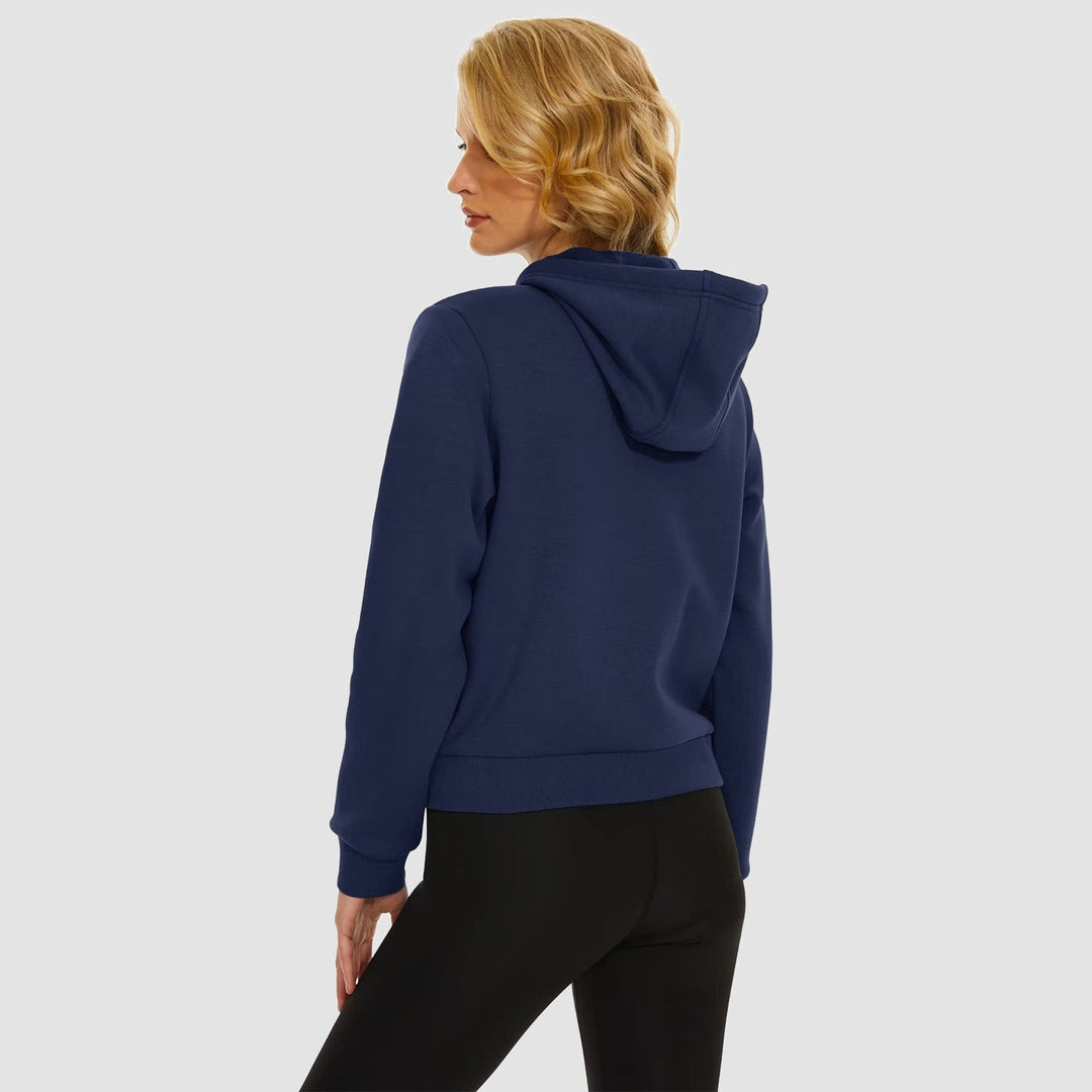 Women's Bomber Hoodie - Fleece-Lined & Full Zip Winter