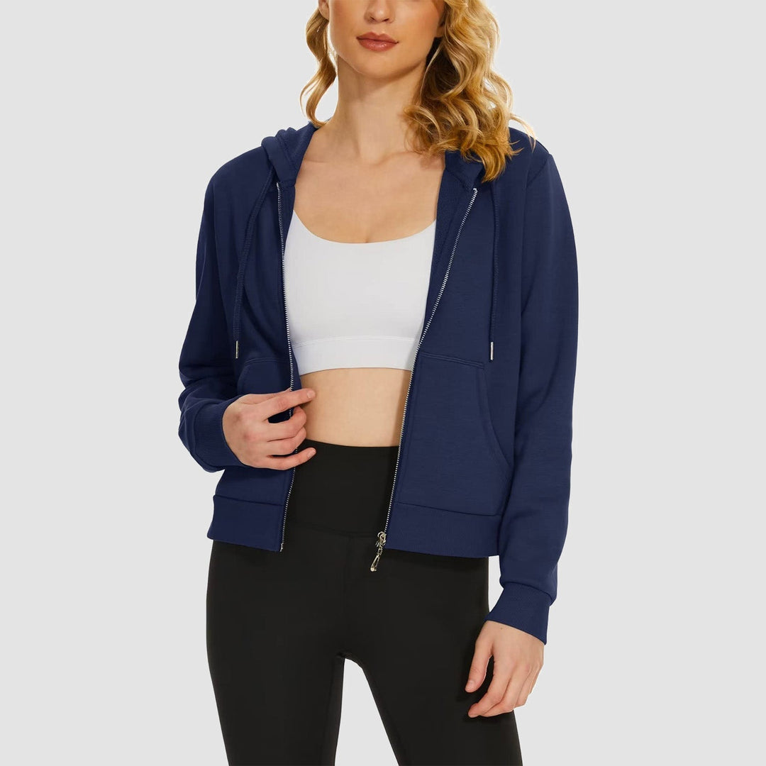 Women's Bomber Hoodie - Fleece-Lined & Full Zip Winter