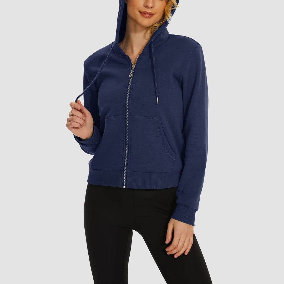 Women's Bomber Hoodie - Fleece-Lined & Full Zip Winter