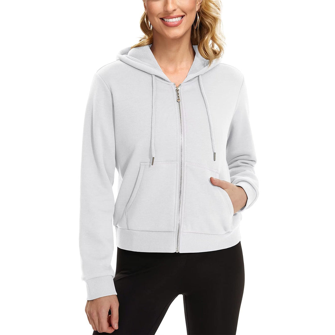 Women's Bomber Hoodie - Fleece-Lined & Full Zip Winter