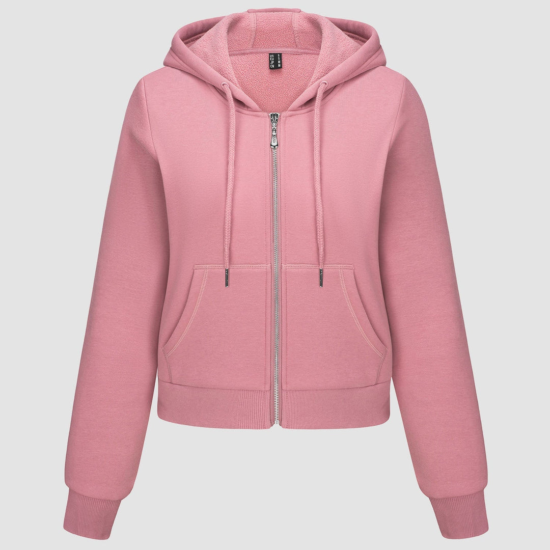 Women's Bomber Hoodie - Fleece-Lined & Full Zip Winter