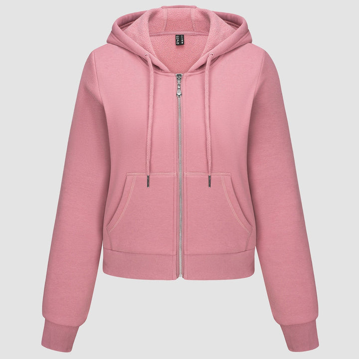 Women's Bomber Hoodie - Fleece-Lined & Full Zip Winter