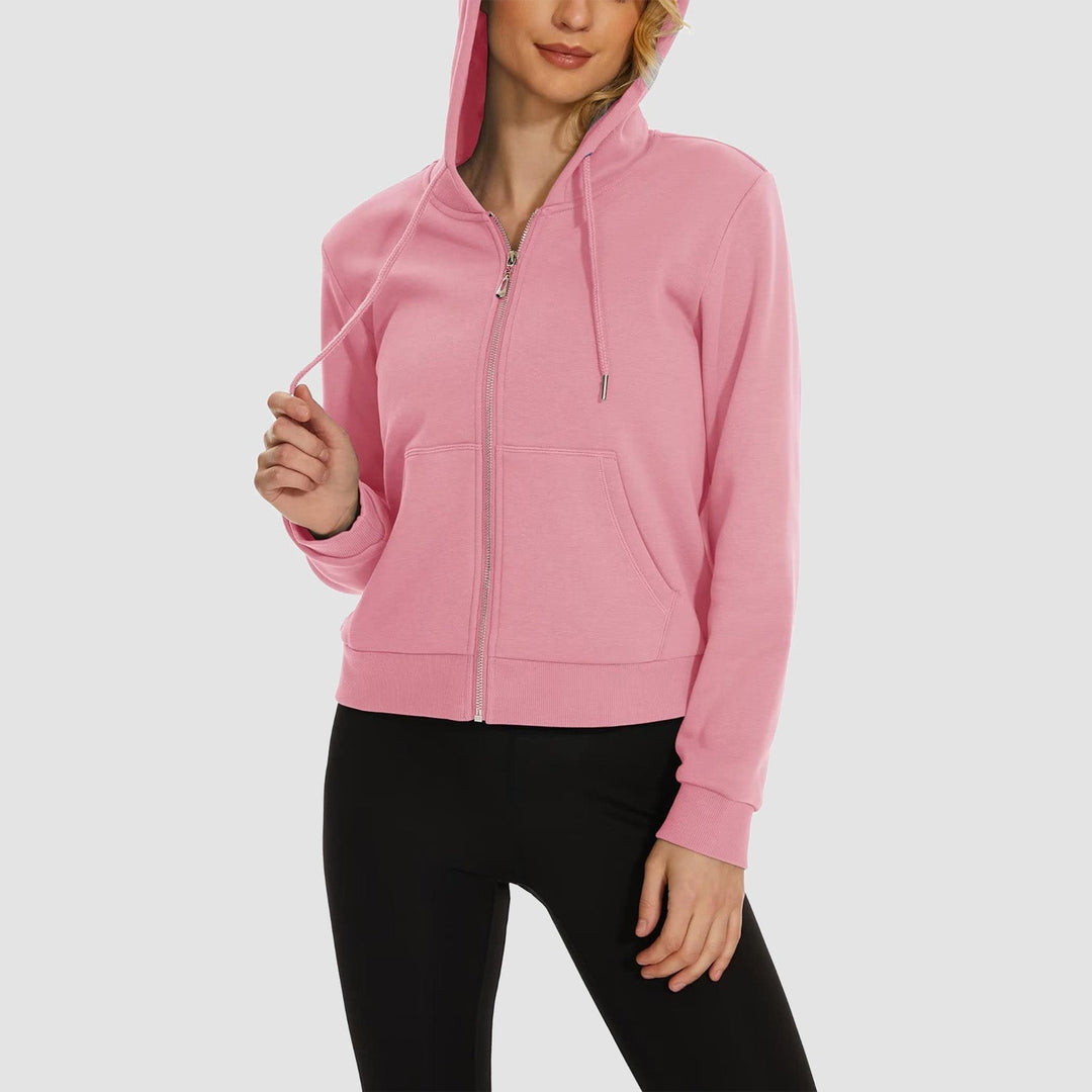 Women's Bomber Hoodie - Fleece-Lined & Full Zip Winter