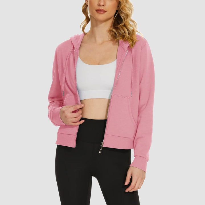 Women's Bomber Hoodie - Fleece-Lined & Full Zip Winter