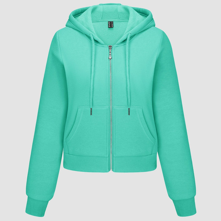 Women's Bomber Hoodie - Fleece-Lined & Full Zip Winter