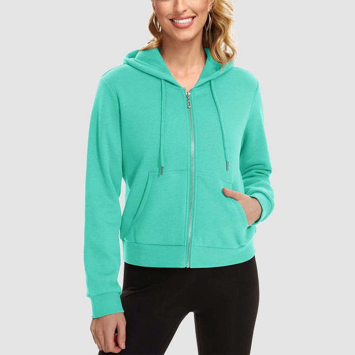 Women's Bomber Hoodie - Fleece-Lined & Full Zip Winter