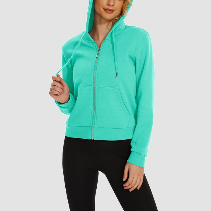Women's Bomber Hoodie - Fleece-Lined & Full Zip Winter