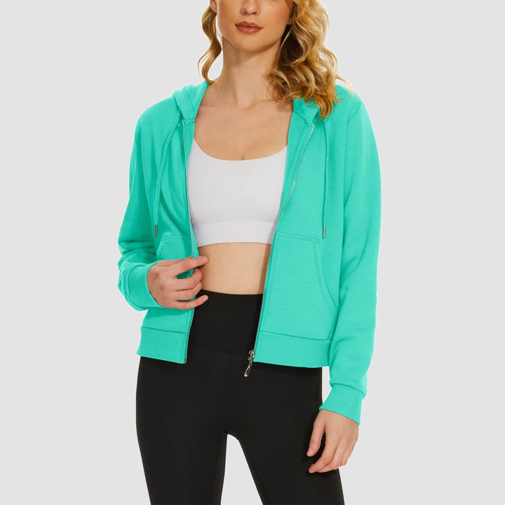 Women's Bomber Hoodie - Fleece-Lined & Full Zip Winter