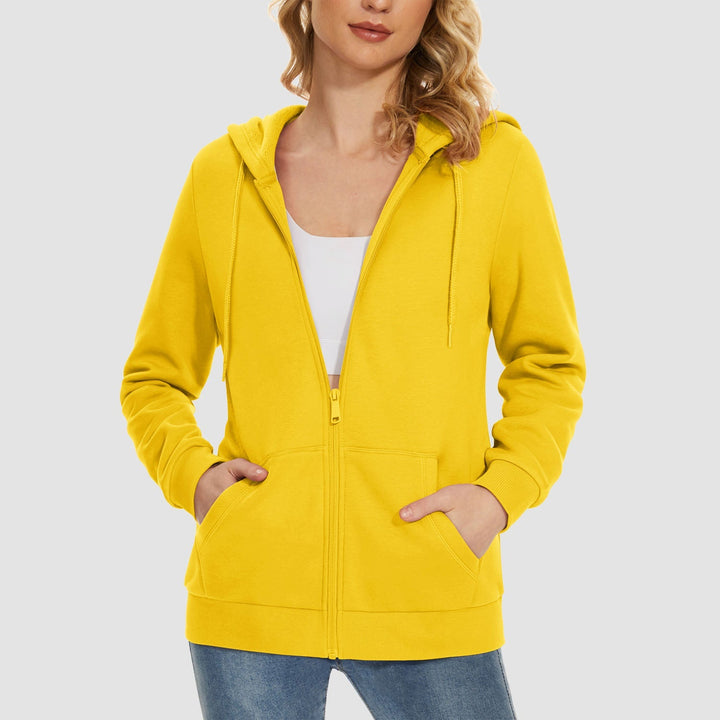 Women's Fleece Jacket - Full Zip, Hood & Pockets