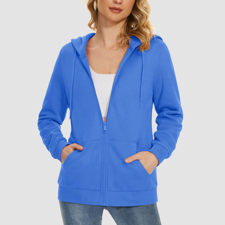 Women's Fleece Jacket - Full Zip, Hood & Pockets