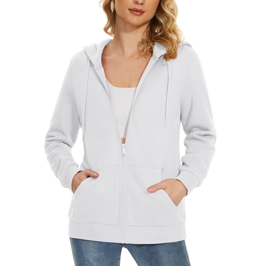 Women's Fleece Jacket - Full Zip, Hood & Pockets