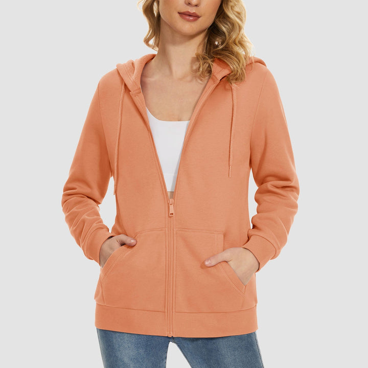 Women's Fleece Jacket - Full Zip, Hood & Pockets