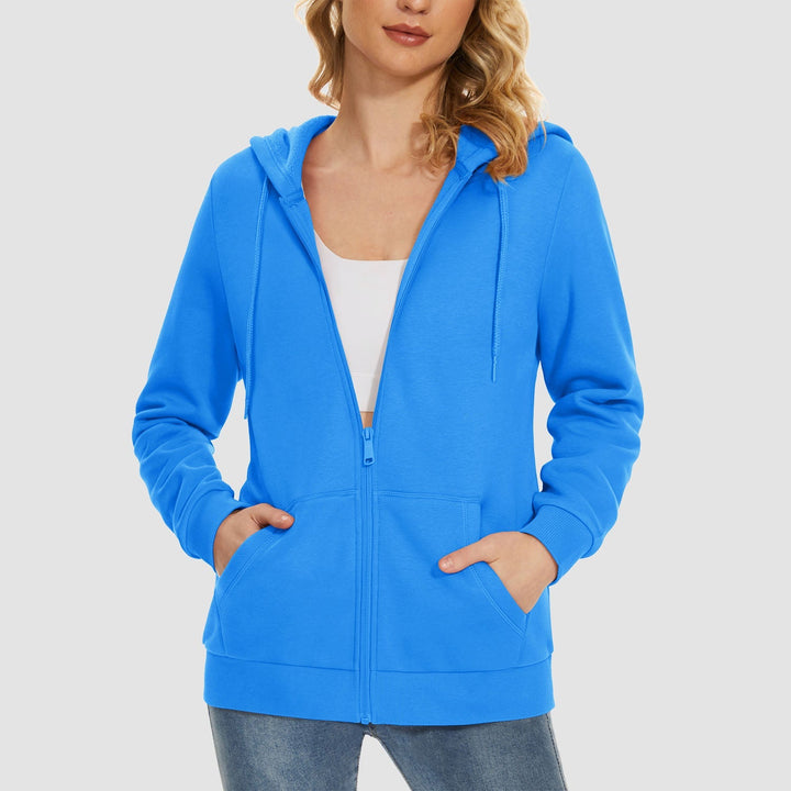 Women's Fleece Jacket - Full Zip, Hood & Pockets