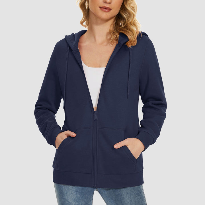 Women's Fleece Jacket - Full Zip, Hood & Pockets