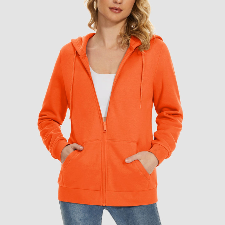 Women's Fleece Jacket - Full Zip, Hood & Pockets