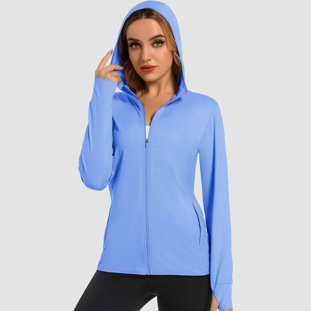 Women's UV Sun Shirt - Long Sleeve Quick-Dry Hooded Jacket