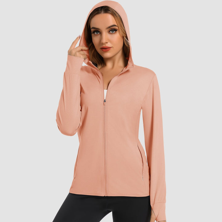 Women's UV Sun Shirt - Long Sleeve Quick-Dry Hooded Jacket