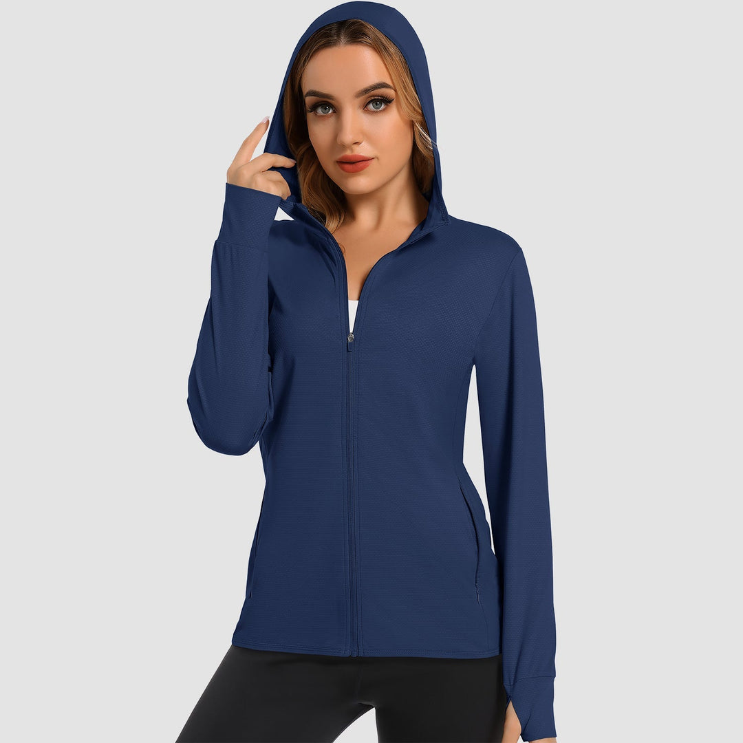 Women's UV Sun Shirt - Long Sleeve Quick-Dry Hooded Jacket