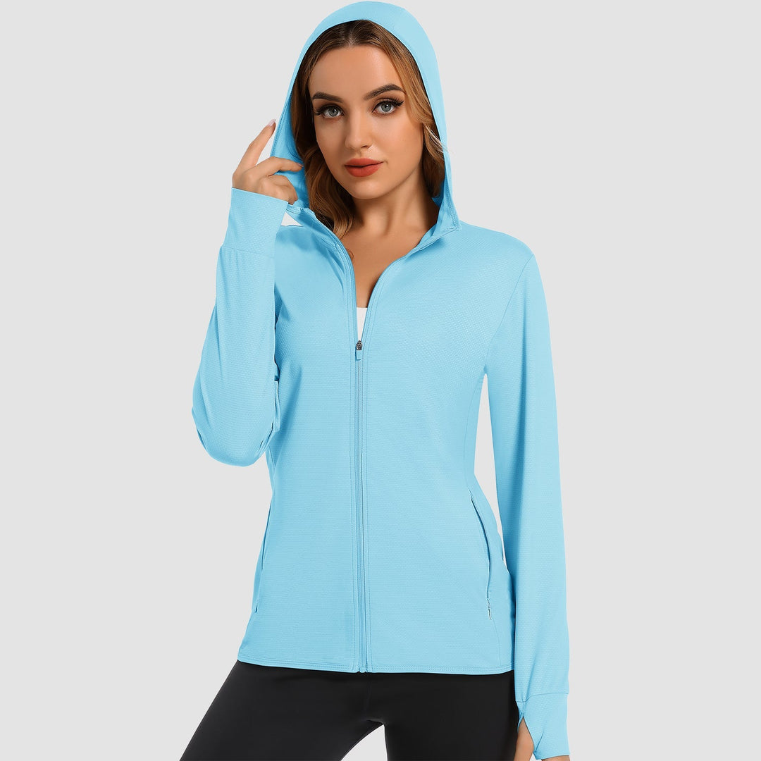 Women's UV Sun Shirt - Long Sleeve Quick-Dry Hooded Jacket