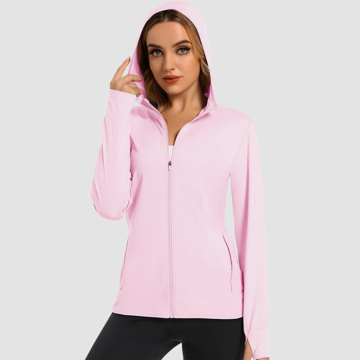 Women's UV Sun Shirt - Long Sleeve Quick-Dry Hooded Jacket