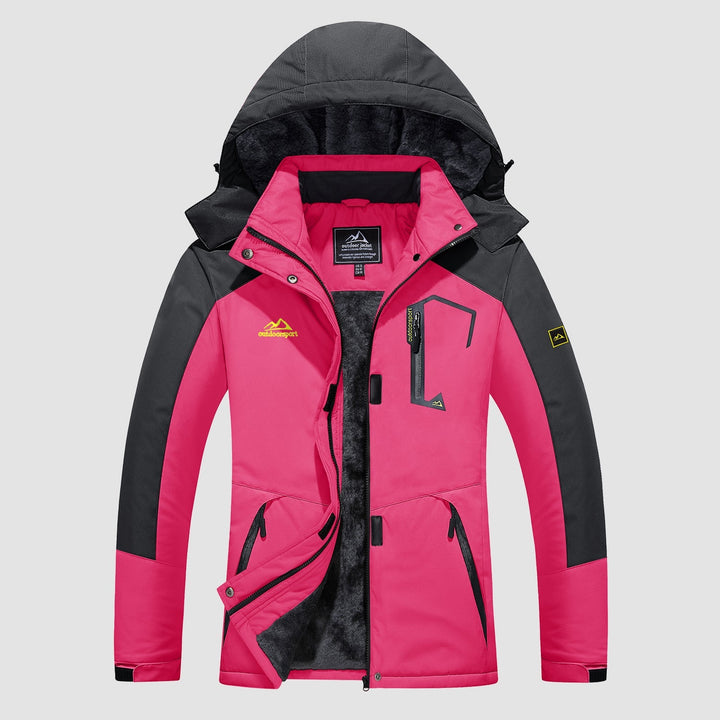 Women's Water-Resistant Fleece Ski Jacket with 4 Pockets