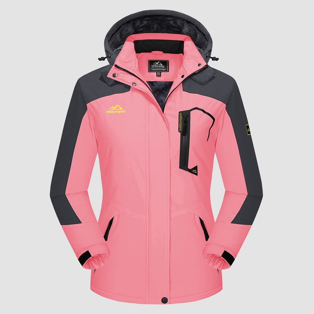 Women's Water-Resistant Fleece Ski Jacket with 4 Pockets