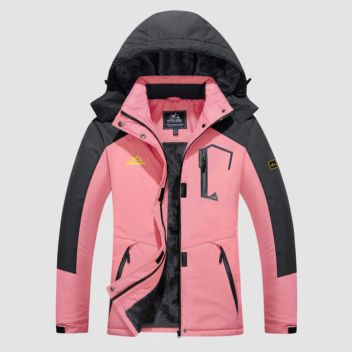 Women's Water-Resistant Fleece Ski Jacket with 4 Pockets