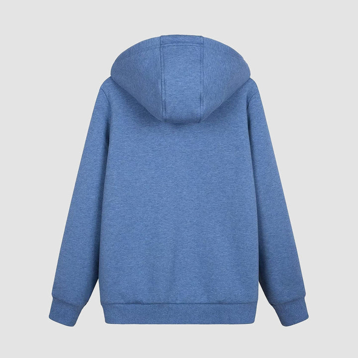 Women's Zip-Up Sherpa Lined Fleece Hoodie Jacket