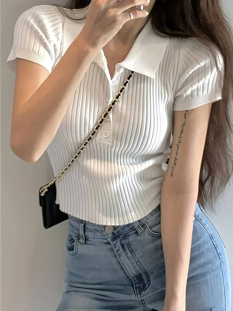 Rosalia Soft Knit Collar Top