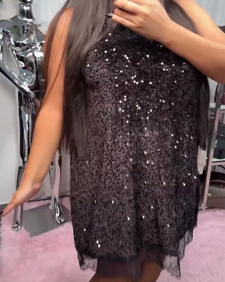 Solid Dress with Patchwork Details