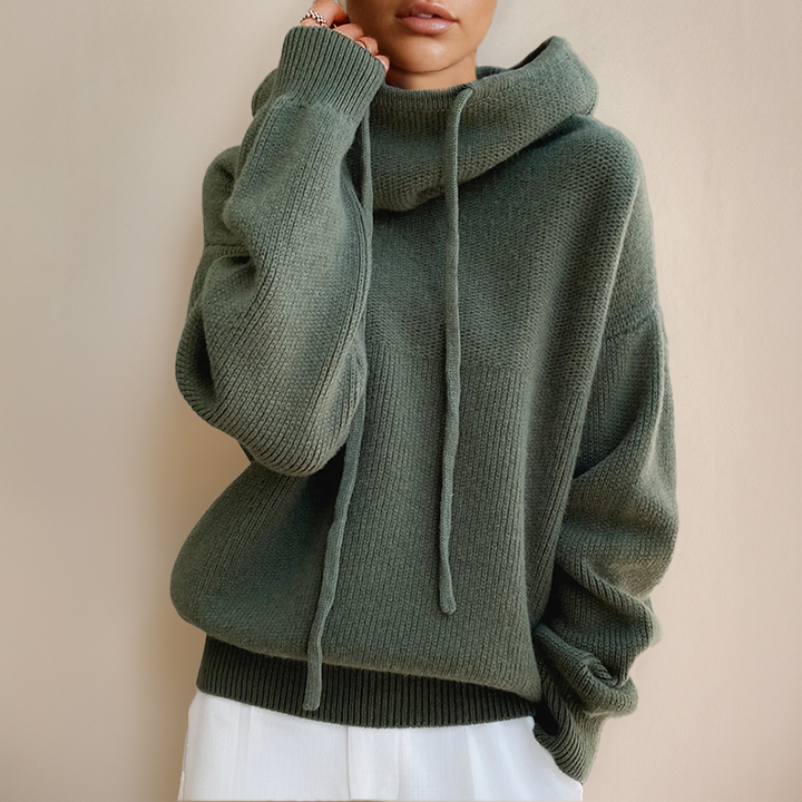 Scarlett Merino Ribbed Hooded Sweater