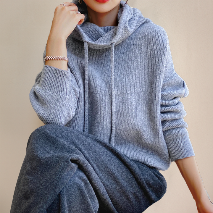 Scarlett Merino Ribbed Hooded Sweater