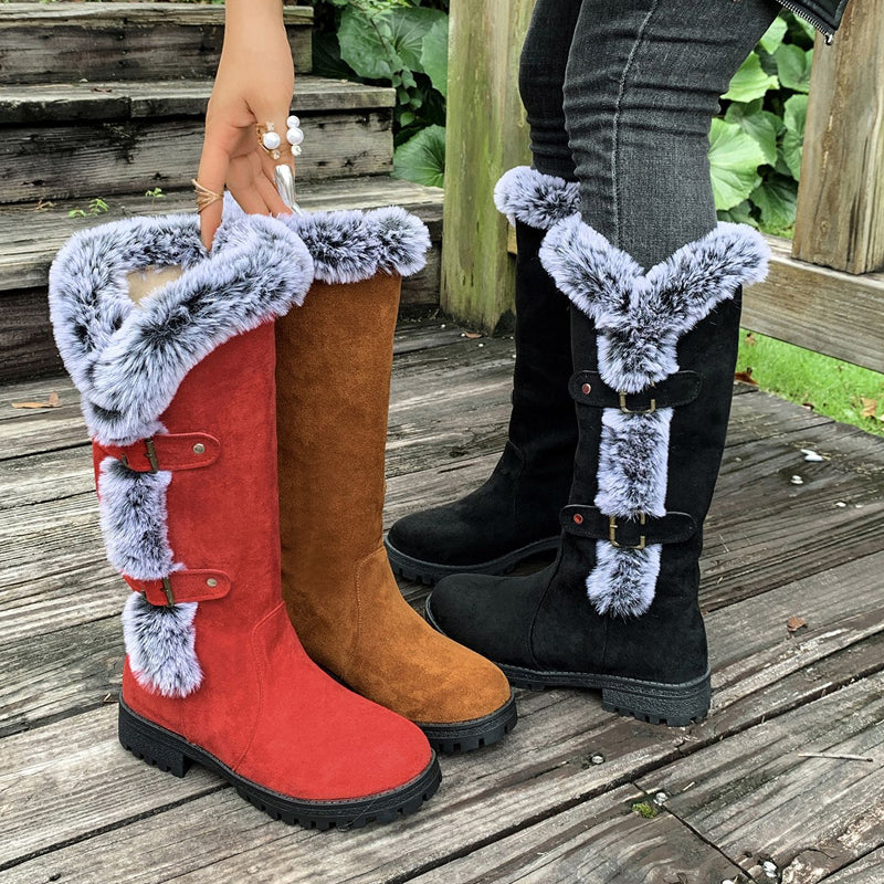Ladies Thick Plush Mid-Calf Snowboots