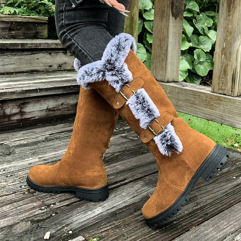 Ladies Thick Plush Mid-Calf Snowboots