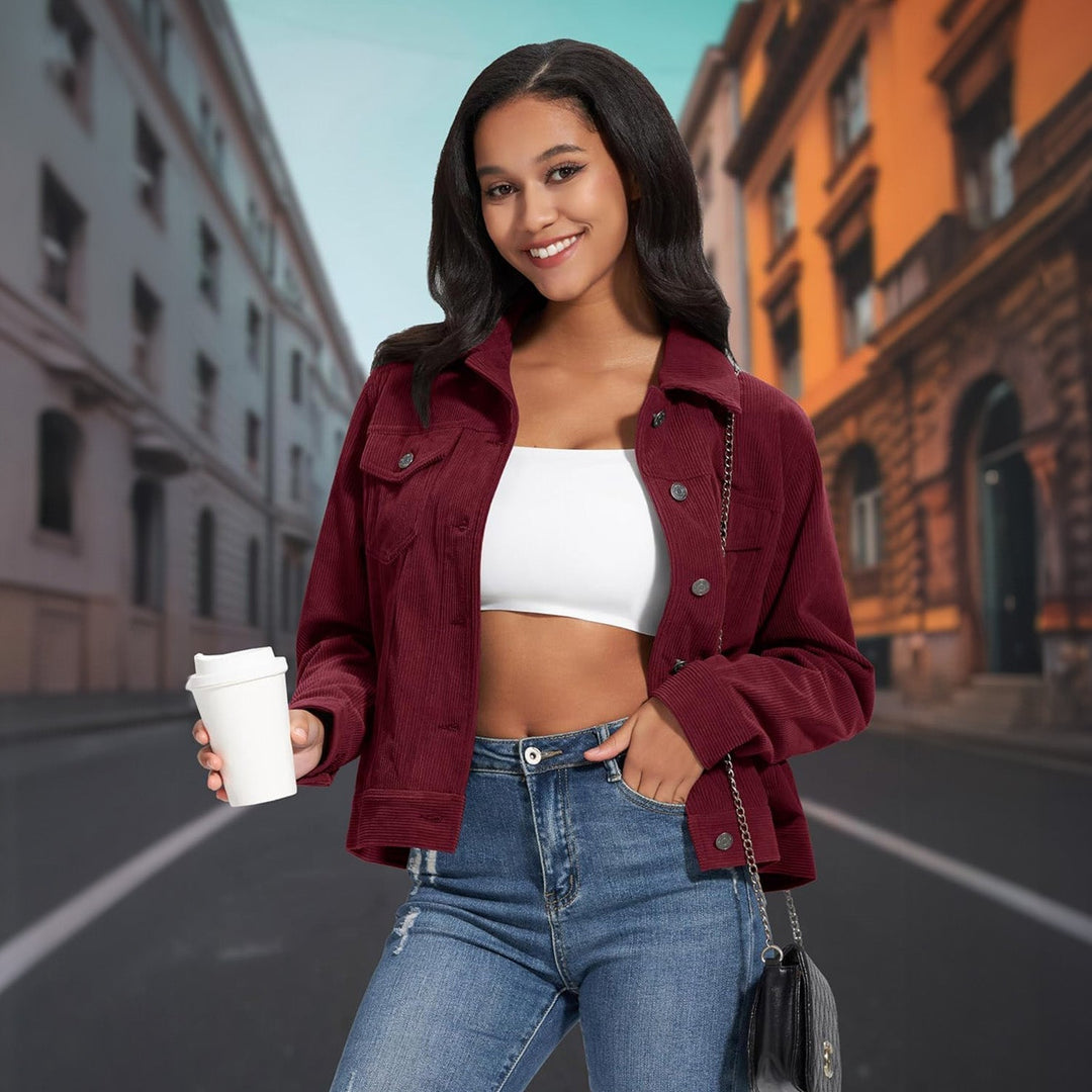 Women's Casual Corduroy Shacket Jacket