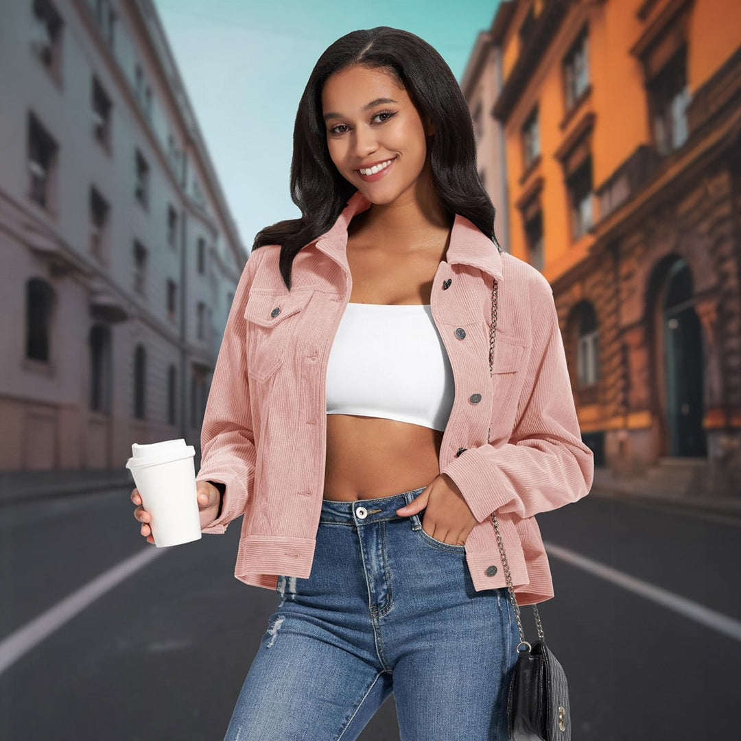 Women's Casual Corduroy Shacket Jacket