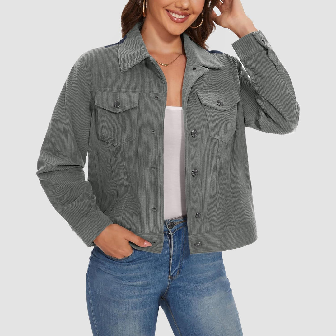 Women's Casual Corduroy Shacket Jacket