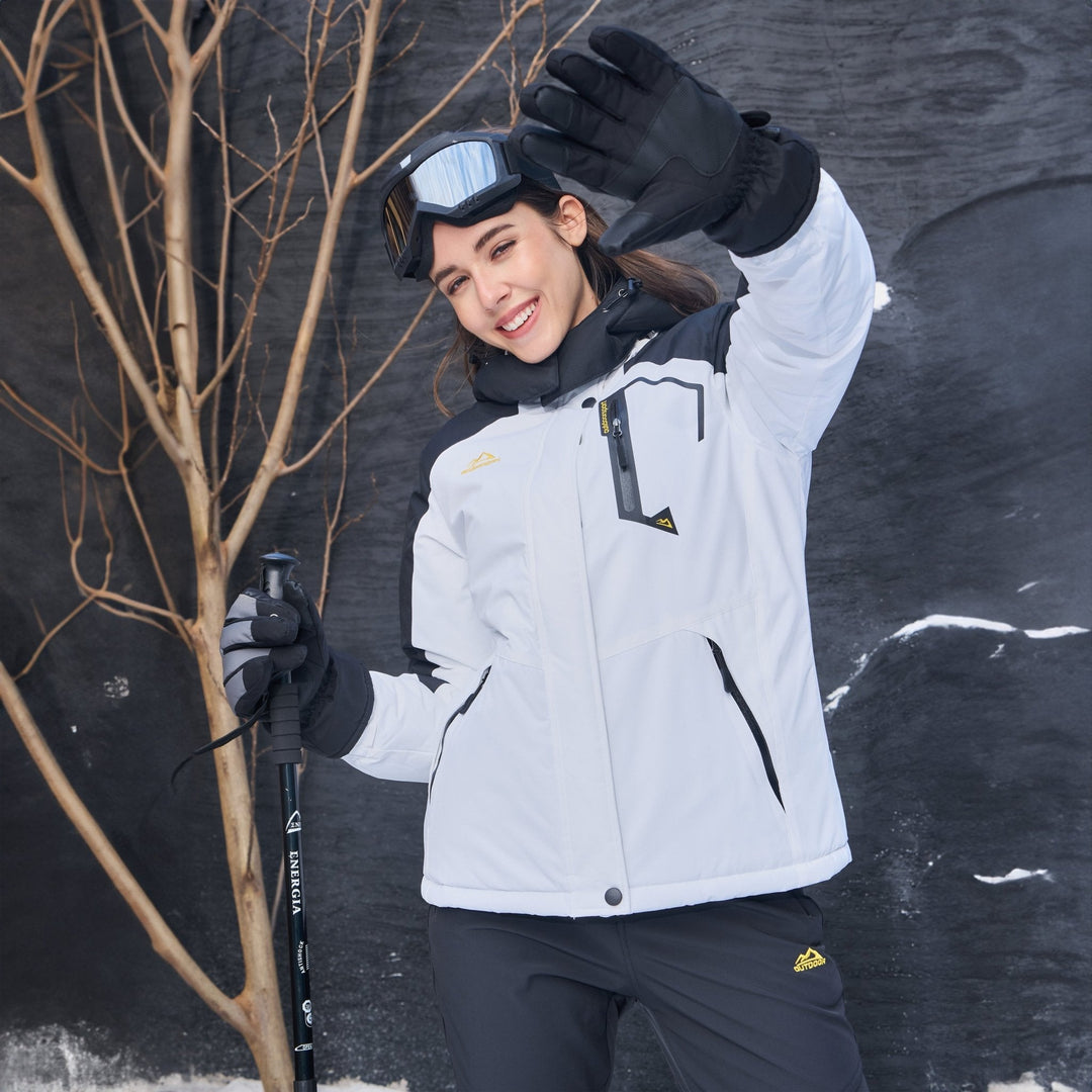 Women's Water-Resistant Fleece Ski Jacket with 4 Pockets
